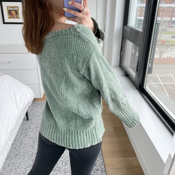 Callahan Chunky Knit Pullover Sweater Light Green Small - Picture 6 of 8